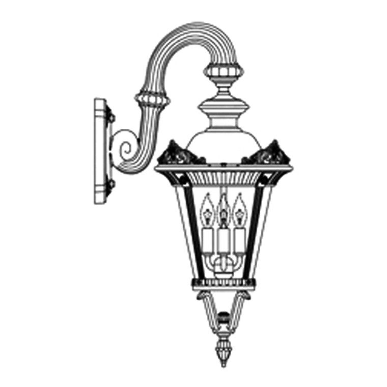 Hanover Lantern B533FRM Small Stockholm Wall Mount (with Crown)