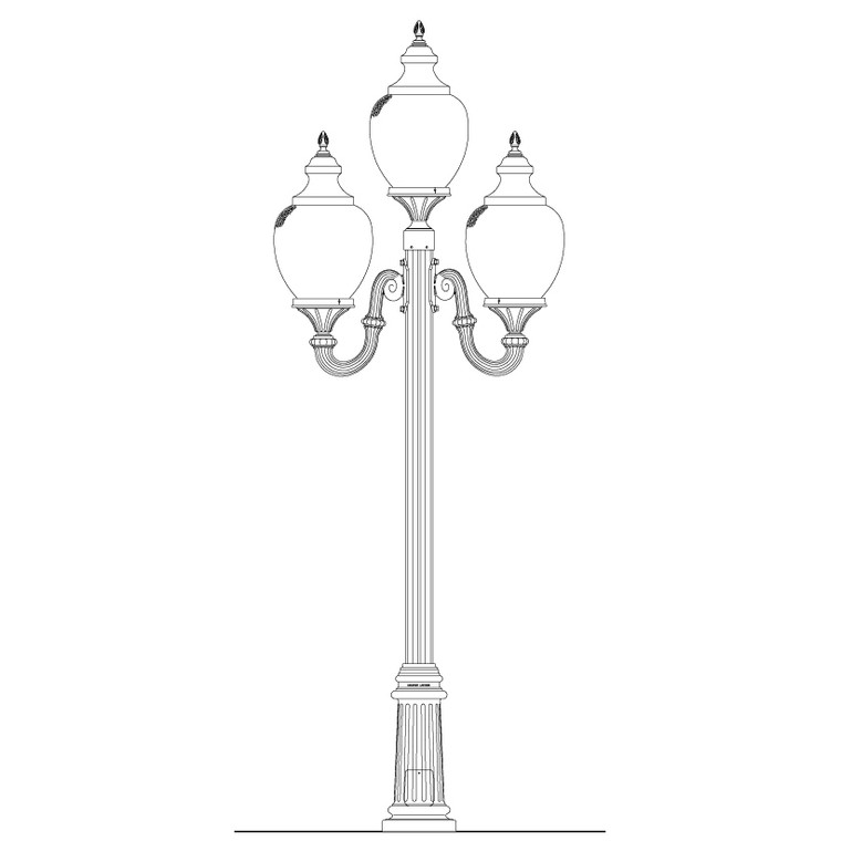 Hanover Lantern B174FSM-21 Medium Clifton Park 3 Light Post Lantern