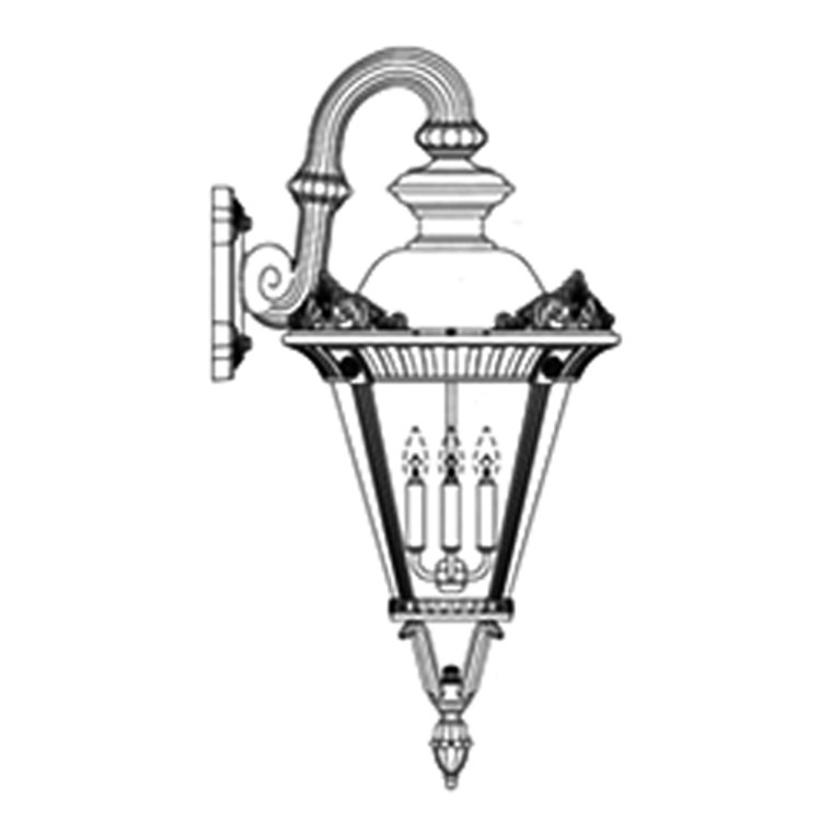 Hanover Lantern B537FRM Large Stockholm Wall Mount (with Crown)
