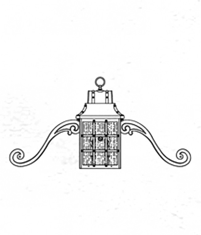 Hanover Lantern B8350 Large Revere Wall Mount (with Scrolls)