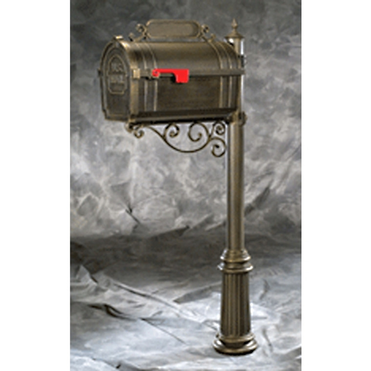 Hanover Lantern M144S Pine Valley Mailbox with Address Sign and Scroll Bracket