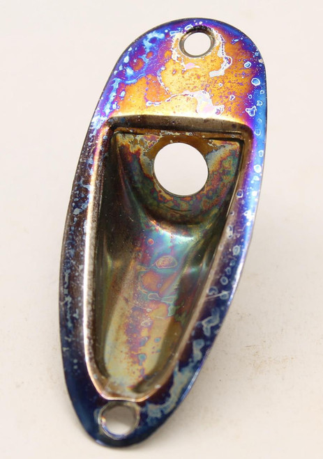 Iridium (burnt chrome) finish oval jack socket plate