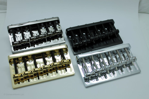 Six string bass bridge kit, steel, 16mm spacing
