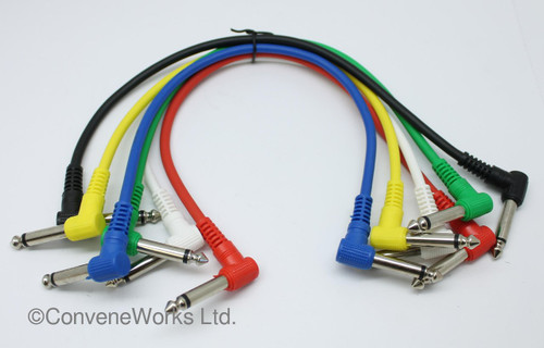 Patch cable bundle (six cables), 25cm each, OFC cabling