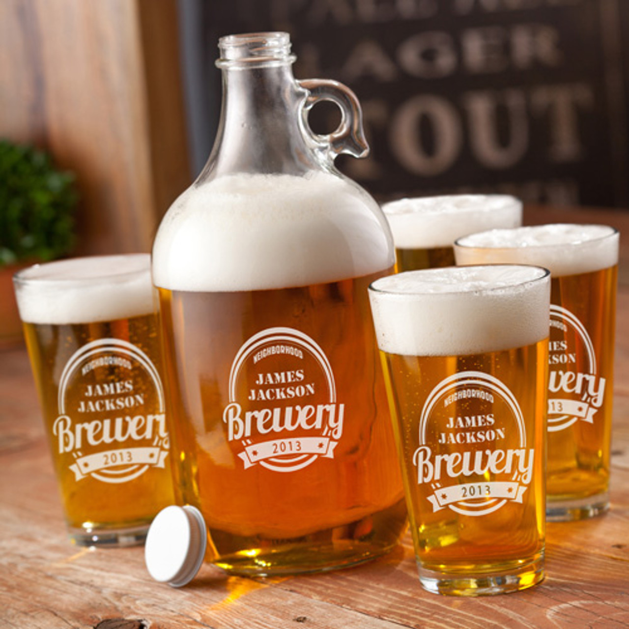 Personalized Craft Beer Pint Glasses - Set of 4