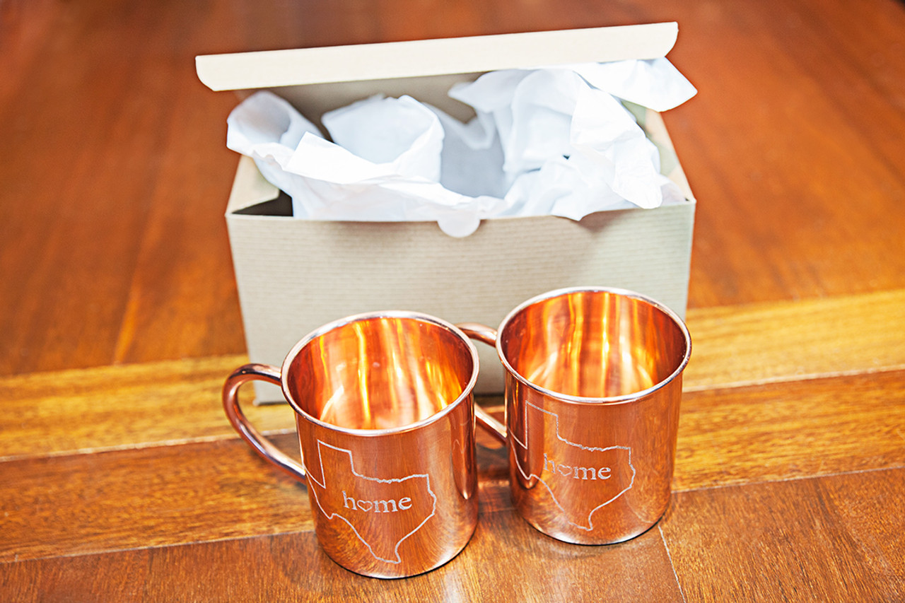 Set of 2 Engraved Copper Mugs - Alchemade