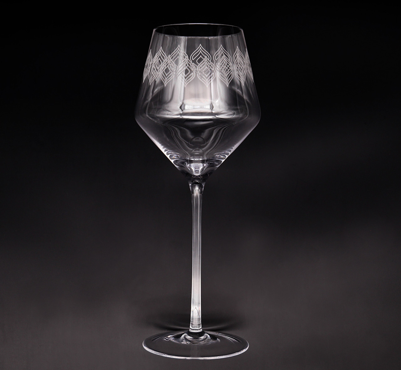 15 oz Wine Glasses with Frosted Design (Set of 2)