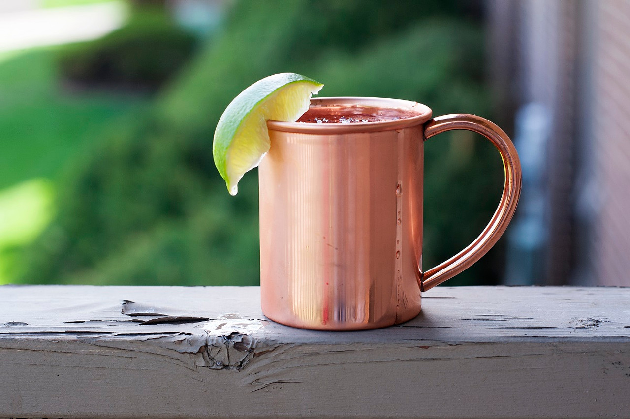 Solid Copper Mule Mug, Copper Handle, 12 oz