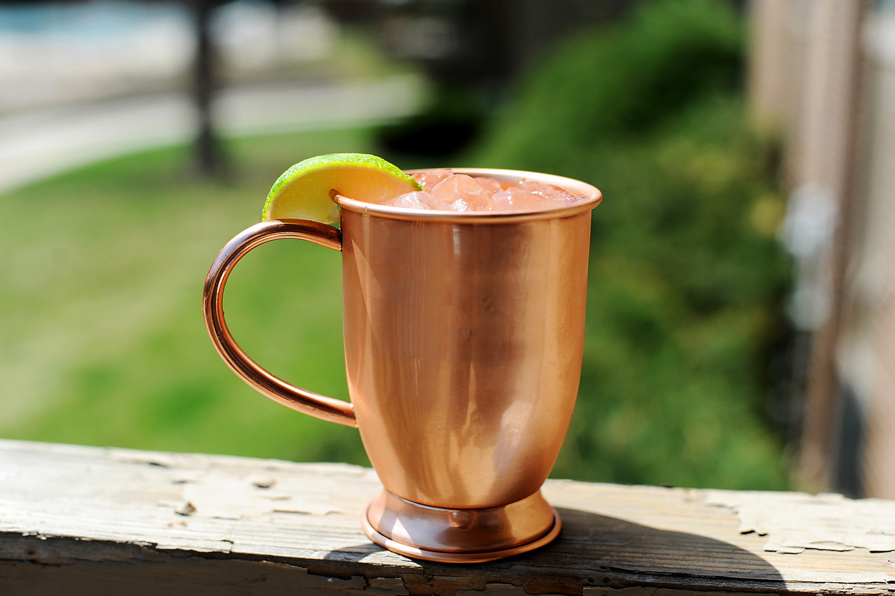 Pure Solid Copper Mugs 16oz Drinking Cup, Size: 16 fl oz, Bronze