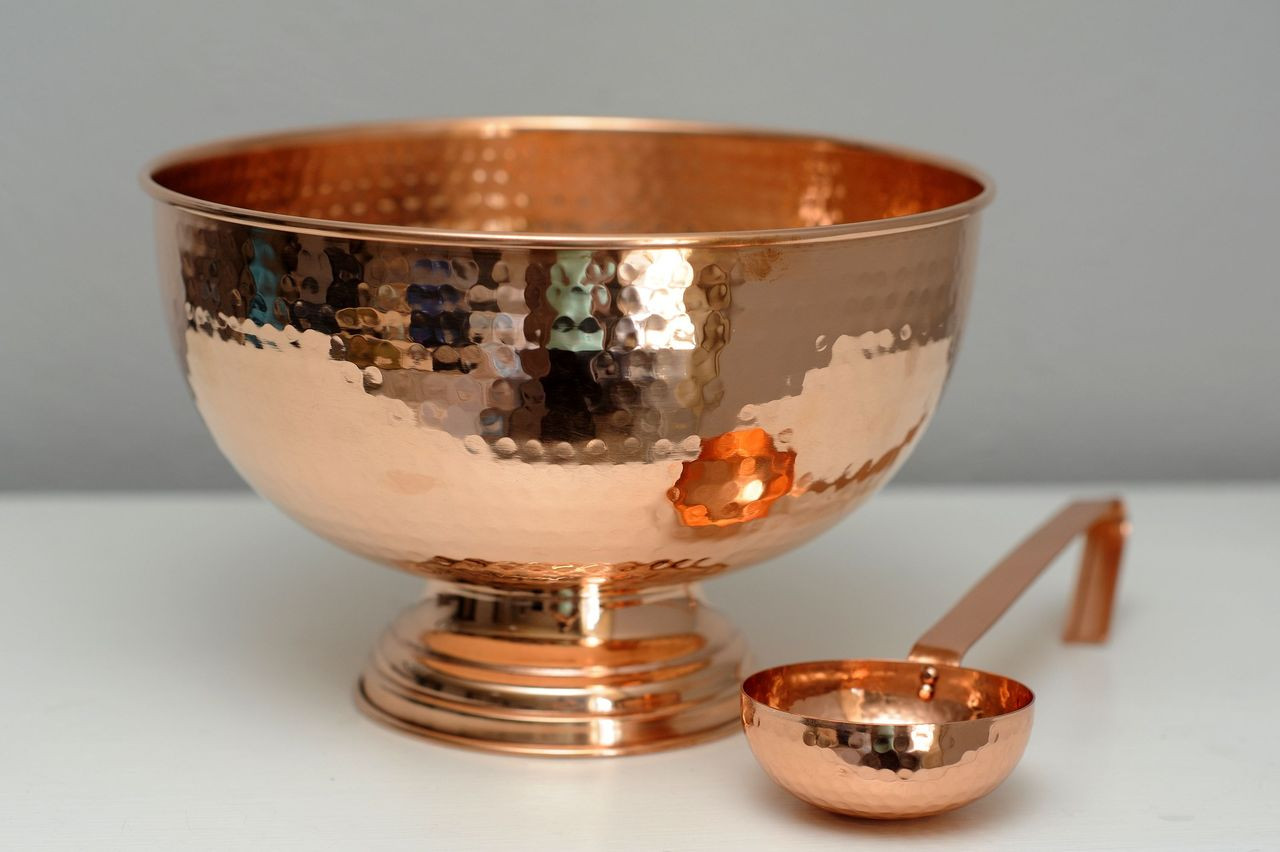 6 1/2” Diameter Handcrafted Hammered Copper Mixing Bowl