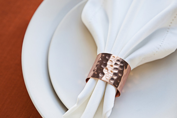 Hammered Copper Napkin Rings (Set of 4)