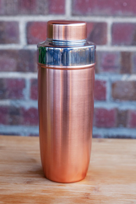 Stainless Steel and Copper Cocktail Shaker