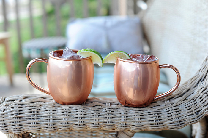 16 oz Smooth Copper Barrel Mugs (set of 2)