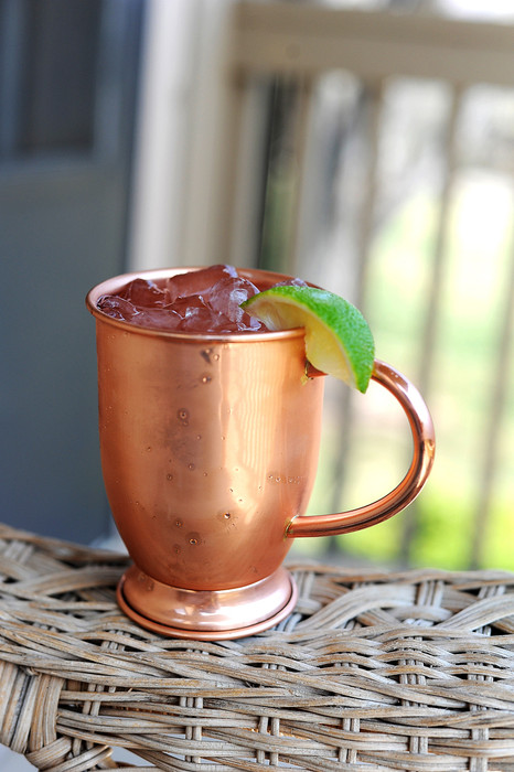 Barrel Shaped Copper Mug with base 16 oz