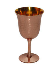 6 Ounce Pure Copper Kiddush Cup - Goblet, Chalice, Wine Glass 