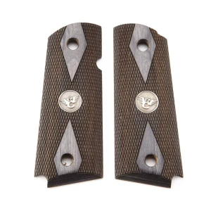 GRIPS, 1911, COMPACT, DOUBLE DIAMOND, DIAMONDWOOD, BEVELED BOTTOM
