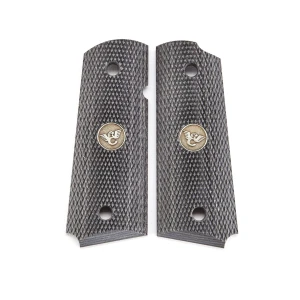 GRIPS, 1911, COMPACT, FULLY CHECKERED, DIAMONDWOOD, BEVELED BOTTOM