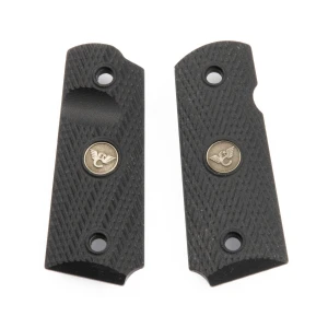 GRIPS, 1911, COMPACT, SLANT, G10, BLACK, BEVELED BOTTOM