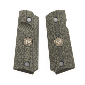 GRIPS, 1911, COMPACT, SLANT, G10, DIRTY OLIVE, BEVELED BOTTOM