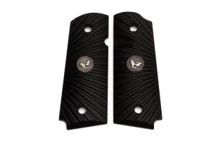 GRIPS, 1911, COMPACT, STARBURST, G10, BLACK, BEVELED BOTTOM