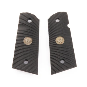 GRIPS, 1911, COMPACT, STARBURST, G10, BLACK, FLAT BOTTOM