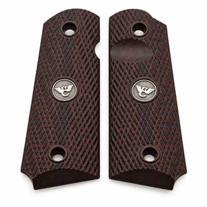 GRIPS, 1911, FULL-SIZE, SLANT, G10, BLACK CHERRY, BEVELED BOTTOM