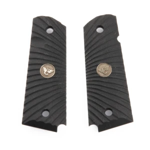 GRIPS, 1911, FULL-SIZE, STARBURST, G10, BLACK, BEVELED BOTTOM