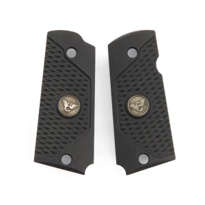 GRIPS, 1911, SENTINEL, ULTRA THIN, G10, BLACK, BEVELED BOTTOM