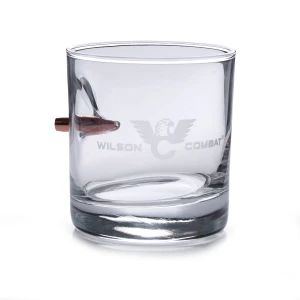 .308 ROCKS GLASS, 11 OZ, BEN SHOT, WILSON COMBAT LOGO