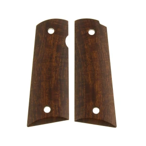 GRIPS, 1911, FULL-SIZE, DESERT IRONWOOD, NON-BURL, SEMI- GLOSS, BEVELED BOTTOM, NO MEDALLION CUT