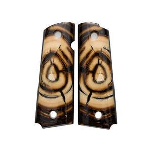 GRIPS, 1911, FULL-SIZE, MAMMOTH CROSSCUT, FLAT BOTTOM, ONE of ONE
