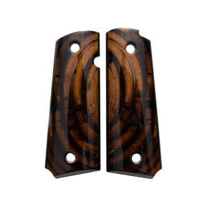 GRIPS, 1911, FULL-SIZE, MAMMOTH CROSSCUT, FLAT BOTTOM, ONE of ONE