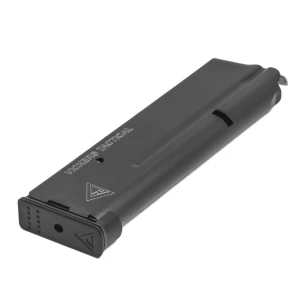 MAGAZINE, 1911, ETM VICKERS DUTY, 9MM, FULL-SIZE, 10 ROUND, ALUMINUM BASE PAD, BLACK FLUOROPOLYMER FINISH