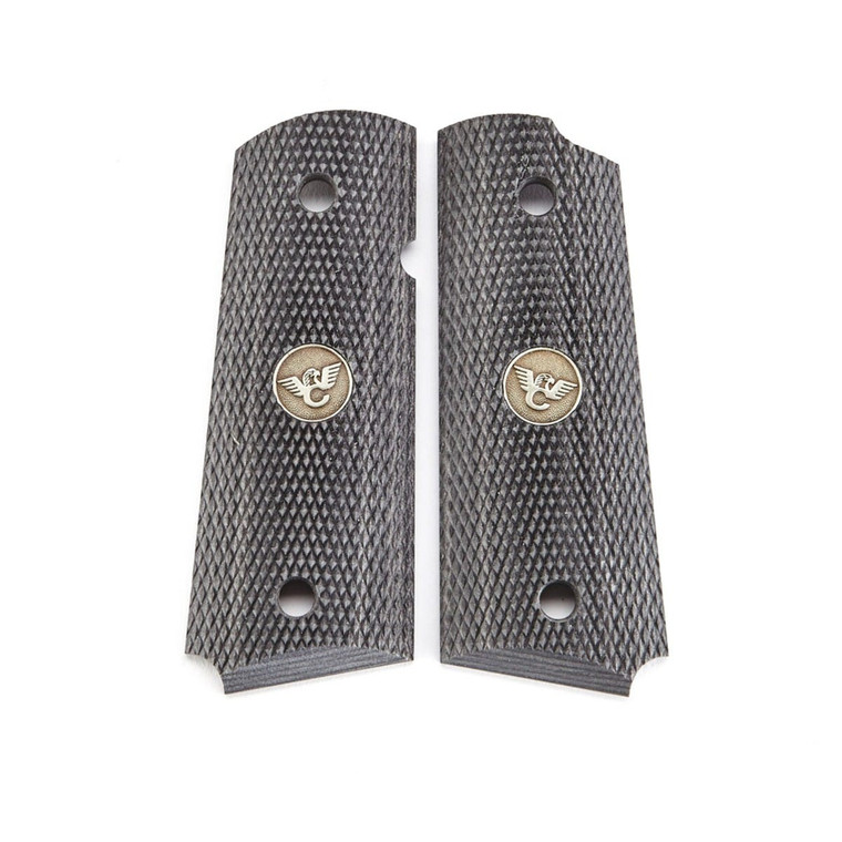 GRIPS, 1911, COMPACT, FULLY CHECKERED, DIAMONDWOOD, BEVELED BOTTOM
