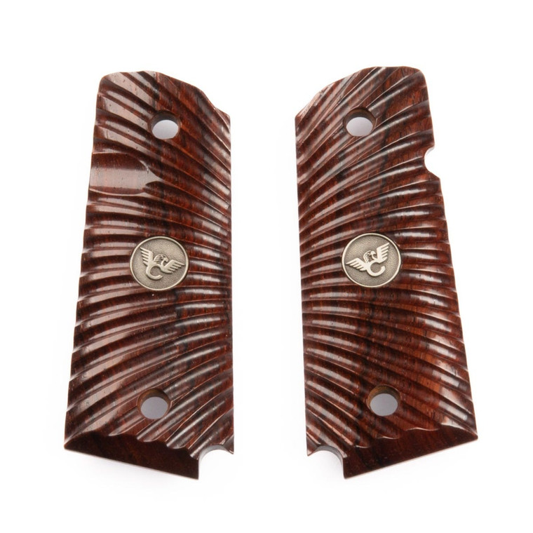 GRIPS, 1911, COMPACT, STARBURST, COCOBOLO, BEVELED BOTTOM