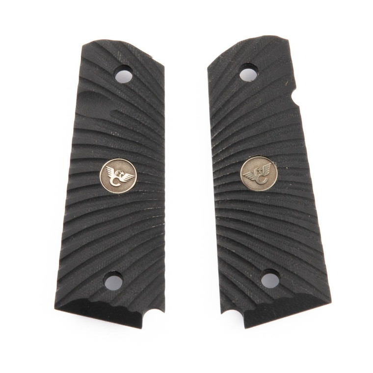 GRIPS, 1911, FULL-SIZE, STARBURST, G10, BLACK, BEVELED BOTTOM