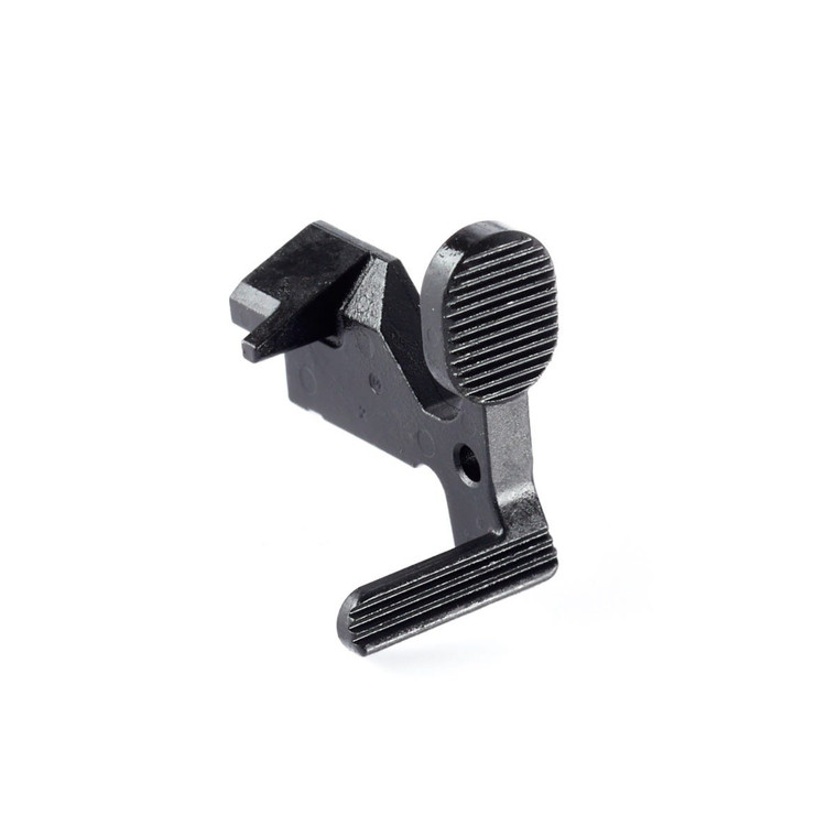 BOLT RELEASE, AR-15, MULTI CAL, EXTENDED, SERRATED, BLACK NITRIDE
