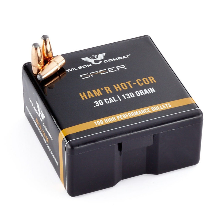 BULLET ONLY, .30 CALIBER, 300 HAM'R, 130GR, SPEER/WILSON COMBAT HOT-COR, 100/BOX
