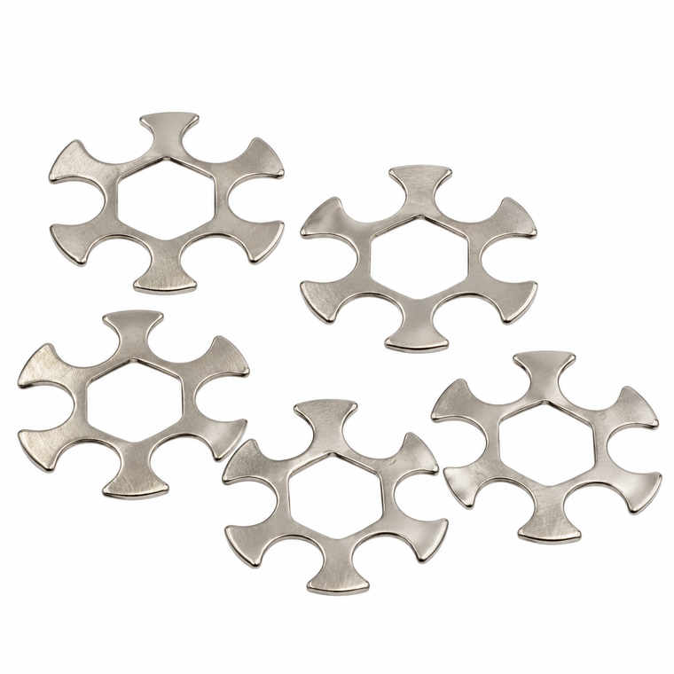 FULL MOON CLIP, NICKEL PLATED, PACKAGE OF 5