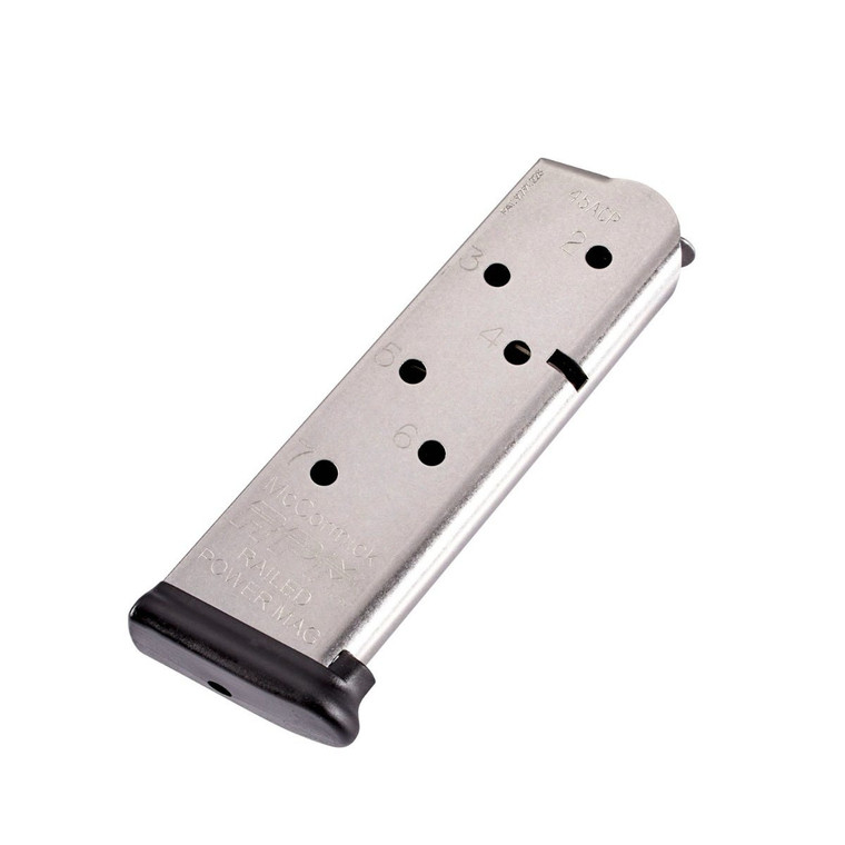 MAGAZINE, 1911, .45 ACP, COMPACT, 7 ROUND, CM PRODUCTS | RAILED POWER MAG (RPM), STAINLESS