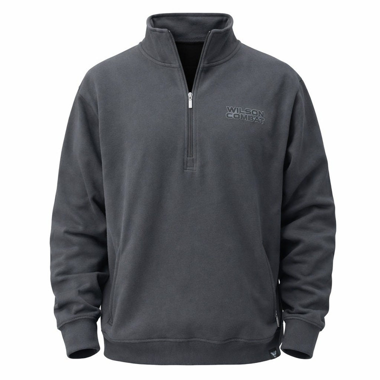 SWEATSHIRT, QUARTER ZIP, LOGO, ONYX