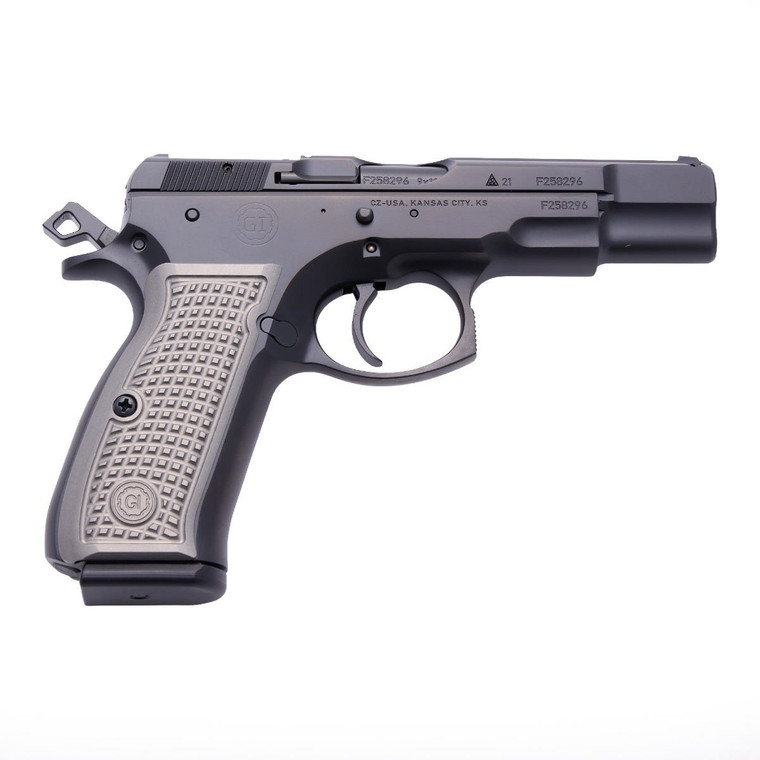 Guncrafter Industries, CZ 75B, 9mm, Blackout, DLC, Optic Ready, Holosun, Silver Grips