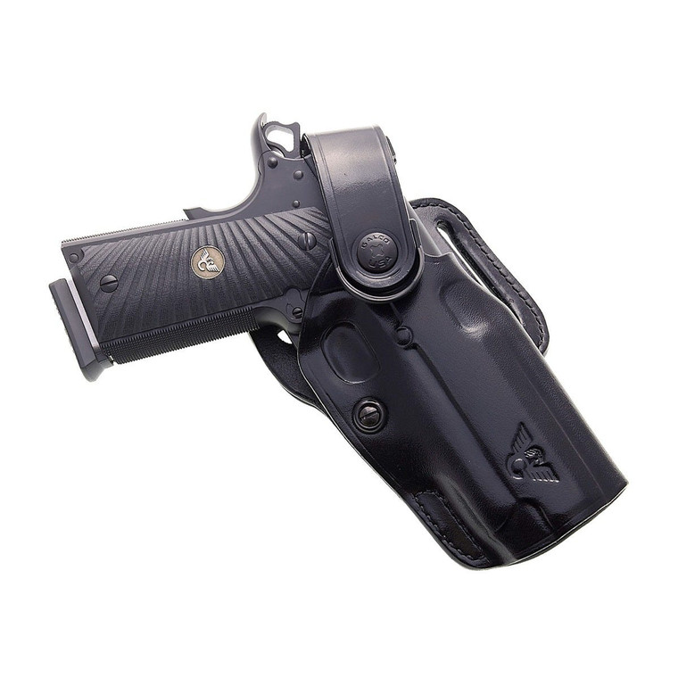 HOLSTER, UNIVERSAL, 4.25" WITH RAIL, GALCO APO, RIGHT HAND, 1.75" BELT, BLACK COWHIDE