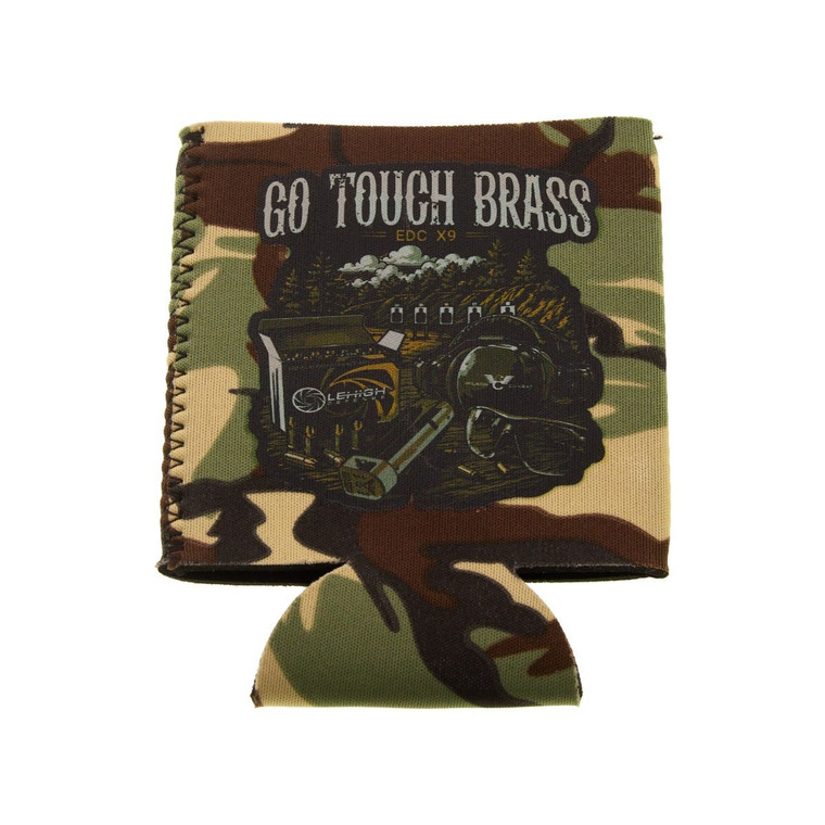 KOOZIE, NEOPRENE, CAMO, GO TOUCH BRASS