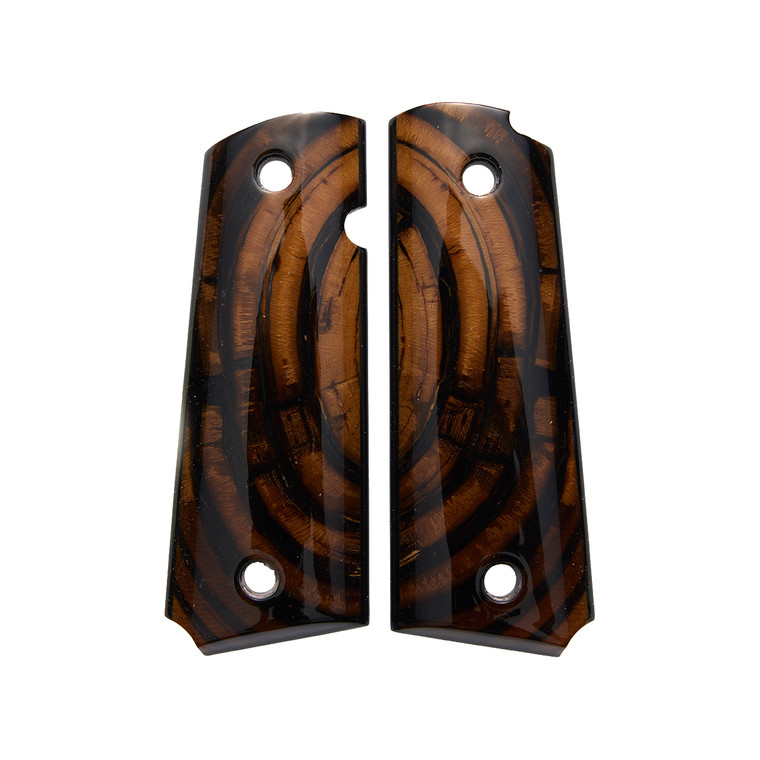 GRIPS, 1911, FULL-SIZE, MAMMOTH CROSSCUT, FLAT BOTTOM, ONE of ONE
