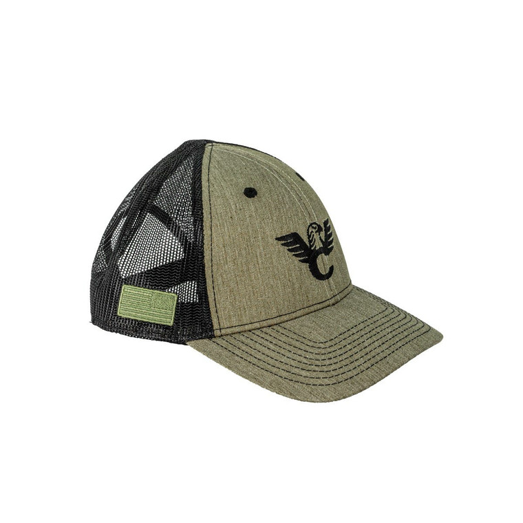 CAP, LOGO, MESH BACK, NINE LINE APPAREL, OD GREEN WITH BLACK LOGO