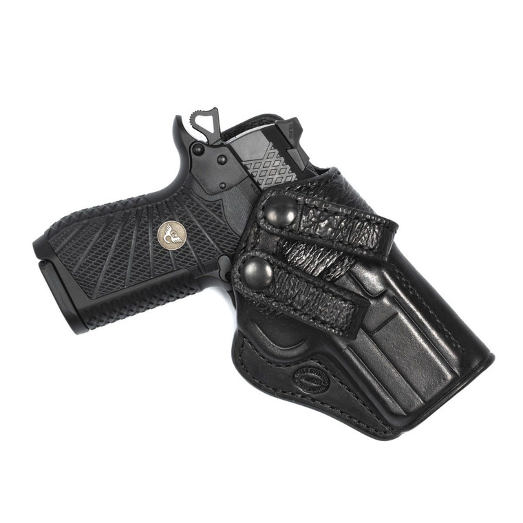 HOLSTER, X9S/SFX9 3.25" WITH RAIL, MILT SPARKS IWB SUMMER SPECIAL II, RIGHT HAND, 1.5" BELT, BLACK HORSEHIDE SHARK TRIM