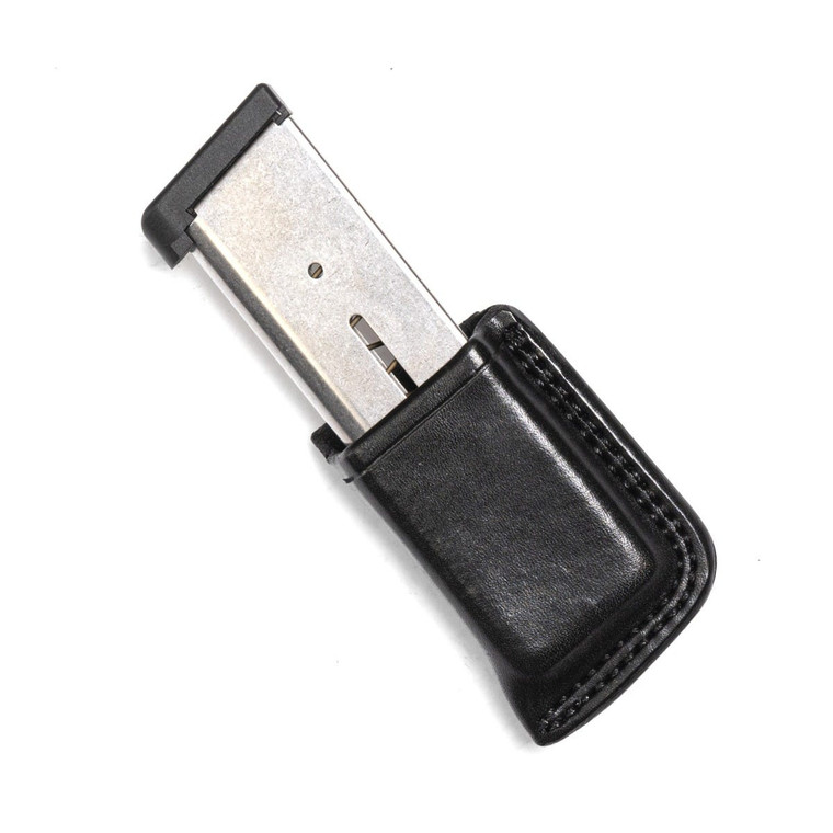 MAGAZINE POUCH, 1911, SINGLE SNAP, RIGHT HAND, 1.5" BELT, BLACK LEATHER