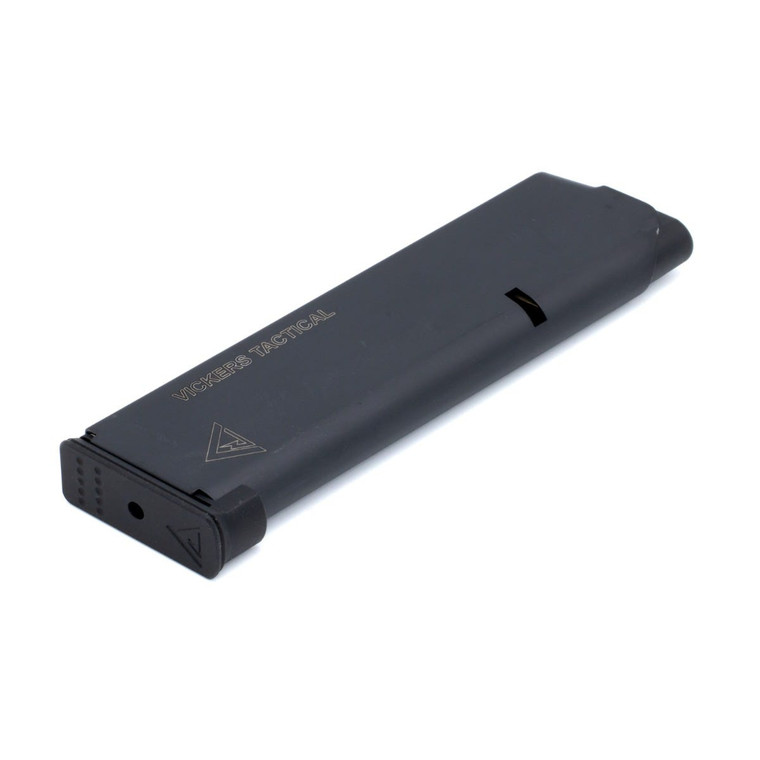 MAGAZINE, 1911, ETM VICKERS DUTY, .45 ACP, FULL-SIZE, 8 ROUND, ALUMINUM BASE PAD, BLACK FLUOROPOLYMER FINISH