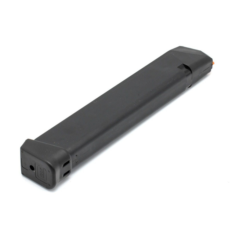 MAGAZINE, GLOCK 17 WITH WILSON COMBAT EXTRA POWER MUSIC WIRE MAGAZINE SPRING, 9MM, 33 ROUND
